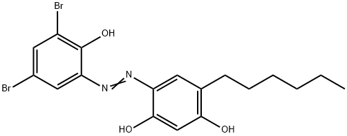 4-[(3,5-Dibromo-2-hydroxyphenyl)azo]-6-hexylresorcinol 结构式