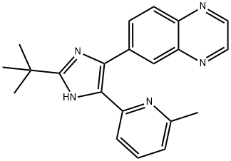 6-[2-(1,1-二甲基乙基)-5-(6-甲基-2-吡啶基)-1H-咪唑-4-基]喹喔啉 结构式