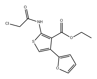 3-THIOPHENECARBOXYLIC ACID, 2-[(2-CHLOROACETYL)AMINO]-4-(2-FURANYL)-, ETHYL ESTER 结构式