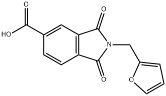 2-(呋喃-2-基甲基)-1,3-二氧代-2,3-二氢-1H-异吲哚-5-羧酸 结构式