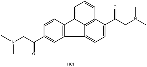 1,1'-fluoranthene-3,9-diylbis[2-(dimethylamino)ethan-1-one] dihydrochloride 结构式