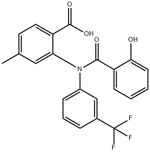 Benzoic  acid,  2-[(2-hydroxybenzoyl)[3-(trifluoromethyl)phenyl]amino]-4-methyl- 结构式