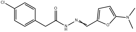 Benzeneacetic  acid,  4-chloro-,  [[5-(dimethylamino)-2-furanyl]methylene]hydrazide  (9CI) 结构式