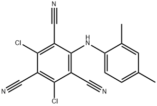 2,4-Dichloro-6-[(2,4-dimethylphenyl)amino]-1,3,5-benzenetricarbonitrile 结构式