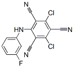 2,4-Dichloro-6-[(3-fluorophenyl)amino]-1,3,5-benzenetricarbonitrile 结构式