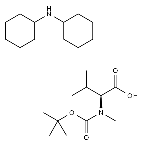 N-叔丁氧羰基-N-甲基-L-缬氨酸二环己基铵盐 结构式