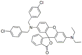 2'-[bis(4-chlorobenzyl)amino]-6'-(diethylamino)spiro[isobenzofuran-1(3H),9'-[9H]xanthene]-3-one  结构式