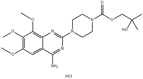 2-hydroxy-2-methylpropyl 4-(4-amino-6,7,8-trimethoxyquinazolin-2-yl)piperazine-1-carboxylate monohydrochloride 结构式