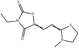 3-乙基-5-[(3-甲基噻唑烷-2-亚基)乙亚基]-2-硫酮恶唑烷-4-酮 结构式