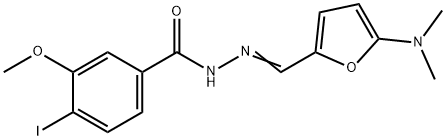 Benzoic  acid,  4-iodo-3-methoxy-,  [[5-(dimethylamino)-2-furanyl]methylene]hydrazide  (9CI) 结构式