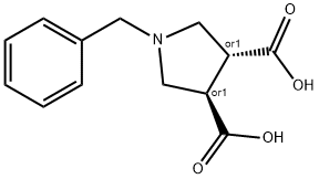 REL-(3R,4R)-1-苄基吡咯烷-3,4-二羧酸 结构式