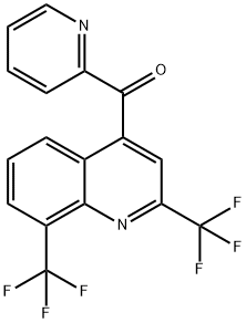 双[2,8-二(三氟甲基)喹啉-4-基-2-吡啶基]酮 结构式
