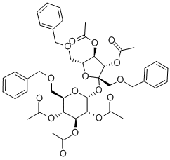 3,4-di-O-acetyl-1,6,6'-tri-O-tribenzylsucrose triacetate 结构式