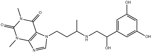 7-[3-[[2-(3,5-Dihydroxyphenyl)-2-hydroxyethyl]amino]butyl]-3,7-dihydro-1,3-dimethyl-1H-purine-2,6-dione 结构式