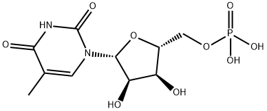 ((2R,3S,4R,5R)-3,4-二羟基-5-(5-甲基-2,4-二氧代-3,4-二氢嘧啶-1(2H)-基)四氢呋喃-2-基)甲基磷酸酯 结构式