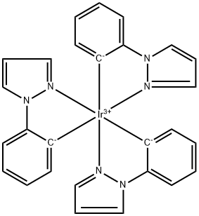 三(1-苯基吡唑)合铱 结构式