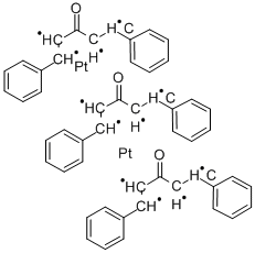 三(二亚苄基茚丙酮)二铂 结构式