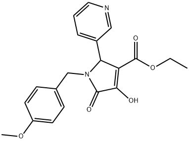 1-(4-Methoxybenzyl)-3-hydroxy-4-ethoxycarbonyl-5-(3-pyridyl)-3-pyrrolin-2-one 结构式