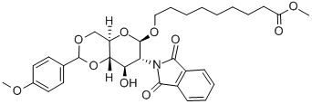 8-Methoxycarbonyloctyl2-deoxy-4,6-O-(methoxybenzylidene)-2-phthalimido-b-D-glucopyranoside 结构式