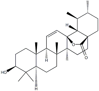 3-羟基-11-乌苏烯-28,13-内酯 结构式