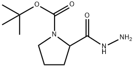 2-HYDRAZINOCARBONYL-PYRROLIDINE-1-CARBOXYLIC ACID TERT-BUTYL ESTER 结构式