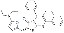 6H-Benzo[h]thiazolo[2,3-b]quinazolin-9(10H)-one,  10-[[5-(diethylamino)-2-furanyl]methylene]-5,7-dihydro-7-phenyl- 结构式