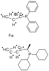 (R)-(+)-1-((R)-2-(Diphenylphosphino)ferrocenyl)ethyldicyclohexylphosphine 结构式