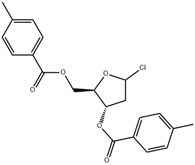1-氯-3,5-二-O-对甲苯甲酰基-2-脱氧-D-呋喃核糖 结构式