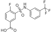 4-FLUORO-3-(3-TRIFLUOROMETHYL-PHENYLSULFAMOYL)-BENZOIC ACID 结构式