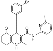 4-(3-bromophenyl)-2-methyl-N-(6-methyl-2-pyridinyl)-5-oxo-1,4,5,6,7,8-hexahydro-3-quinolinecarboxamide 结构式