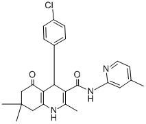 4-(4-chlorophenyl)-2,7,7-trimethyl-N-(4-methyl-2-pyridinyl)-5-oxo-1,4,5,6,7,8-hexahydro-3-quinolinecarboxamide 结构式