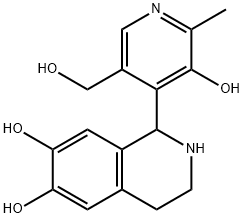 1-(2-methyl-3-hydroxy-5-hydroxymethyl-4-pyridyl)-6,7-dihydroxy-1,2-3,4-tetrahydroisoquinoline 结构式