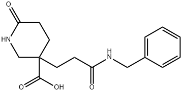 3-(2-苄氨基甲酰-乙基)-6-氧代-哌啶-3-羧酸 结构式