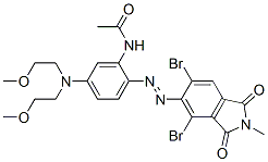 N-[5-[Bis(2-methoxyethyl)amino]-2-[(4,6-dibromo-2,3-dihydro-2-methyl-1,3-dioxo-1H-isoindol-5-yl)azo]phenyl]acetamide 结构式