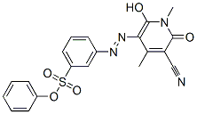 3-[(5-Cyano-1,6-dihydro-2-hydroxy-1,4-dimethyl-6-oxopyridin-3-yl)azo]benzenesulfonic acid phenyl ester 结构式