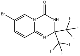 7-bromo-2,2-bis(trifluoromethyl)-2,3-dihydropyrido[
1,2-a][1,3,5]triazin-4(3H)-one 结构式