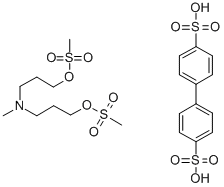 N-Methyl-N,N-bis(3-methylsulfonyloxypropyl)amine 4,4'-biphenyldisulfonate 结构式