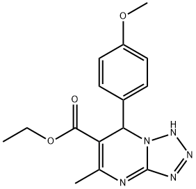 TETRAZOLO[1,5-A]PYRIMIDINE-6-CARBOXYLIC ACID, 1,7-DIHYDRO-7-(4-METHOXYPHENYL)-5-METHYL-, ETHYL ESTER 结构式