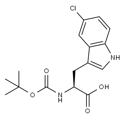 BOC-5-氯-DL-色氨酸 结构式