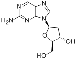 2-AMINO-9-(BETA-D-2-DEOXYRIBOFURANOSYL)PURINE 结构式