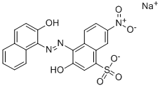 3-羟基-4-[(2-羟基萘)偶氮]-7-硝基萘-1-磺酸钠 结构式