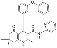 2,7,7-trimethyl-5-oxo-4-(3-phenoxyphenyl)-N-(2-pyridinyl)-1,4,5,6,7,8-hexahydro-3-quinolinecarboxamide 结构式