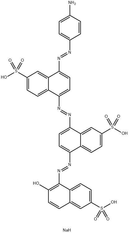 trisodium 8-[[4-[(4-aminophenyl)azo]-6-sulphonatonaphthyl]azo]-5-[(2-hydroxy-6-sulphonatonaphthyl)azo]naphthalene-2-sulphonate  结构式
