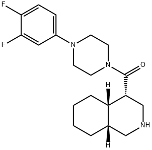 ((4S,4aS,8aR)-decahydroisoquinolin-4-yl)(4-(3,4-difluorophenyl)piperazin-1-yl)methanone 结构式
