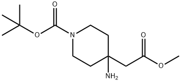 4-氨基-1-叔丁氧羰基-4-哌啶基乙酸甲酯 结构式
