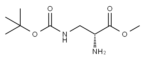 3-叔丁氧羰基氨基-D-丙氨酸甲酯 结构式