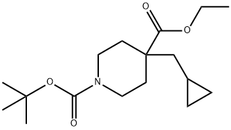 1-TERT-BUTYL 4-ETHYL 4-(CYCLOPROPYLMETHYL)PIPERIDINE-1,4-DICARBOXYLATE 结构式