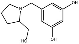 1,3-Benzenediol, 5-[[2-(hydroxymethyl)-1-pyrrolidinyl]methyl]- (9CI) 结构式