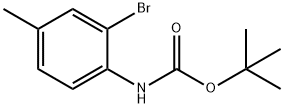 (2-溴-4-甲基苯基)氨基甲酸叔丁酯 结构式