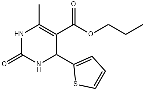 5-Pyrimidinecarboxylicacid,1,2,3,4-tetrahydro-6-methyl-2-oxo-4-(2-thienyl)-,propylester(9CI) 结构式